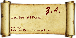 Zeller Alfonz névjegykártya